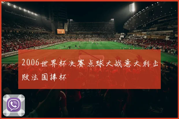 2006世界杯决赛点球大战意大利击败法国捧杯